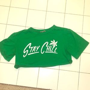 Green crop top